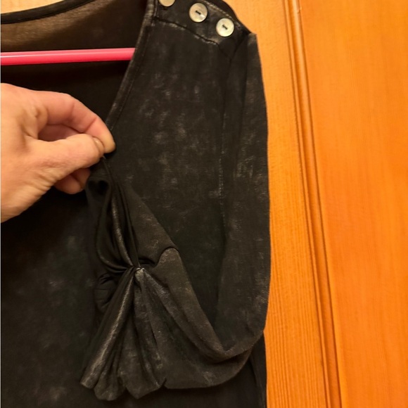 POL Black Peplum Blouse with 3/4 Sleeves - Picture 4 of 7